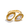 Anillo cruzado con doble talla marquesa – imagen 2