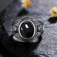 Anillo de sello de ónice negro