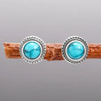 Pendientes bohemios vintage de turquesa de imitación – imagen 2