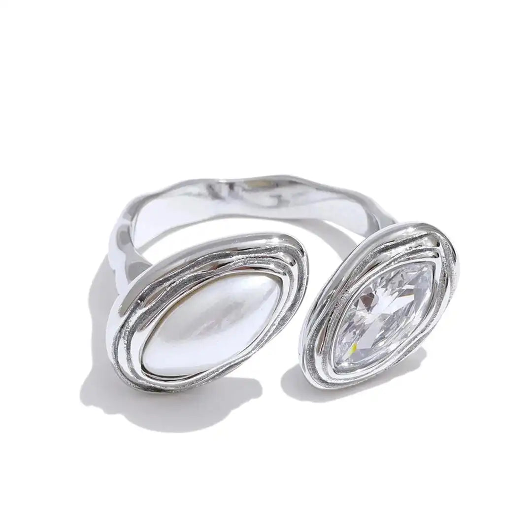 Anillo cruzado con doble talla marquesa – imagen 4