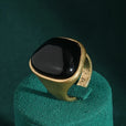 Anillo dorado irregular de perla lisa