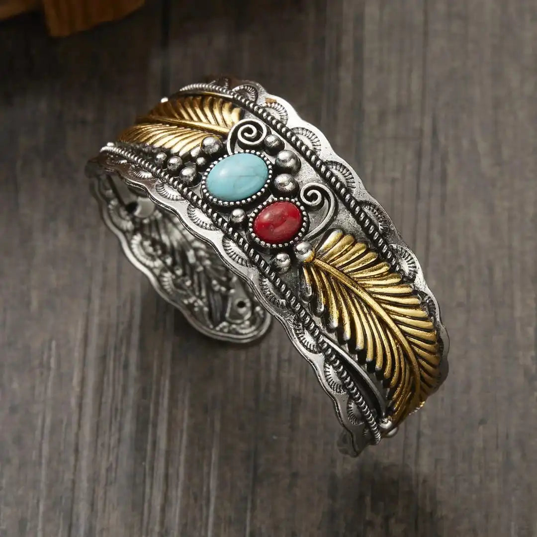 Pulsera Mesina de turquesa, plata y oro – imagen 4