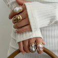 Anillos de cóctel con perla barroca gruesa – imagen 2