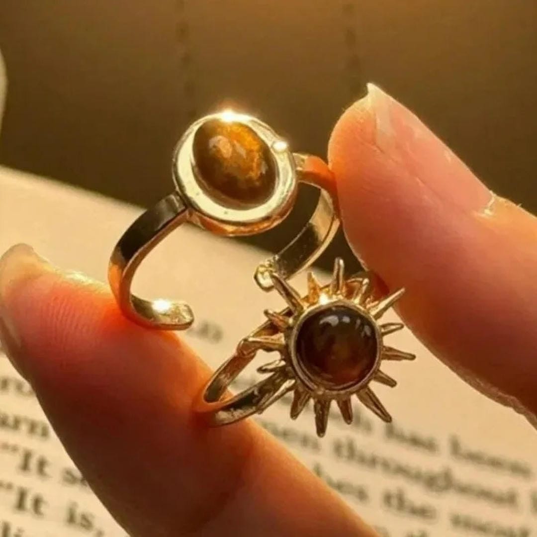 Conjunto de tres anillos dorados Solar — Carmen, Lucía & Rocío