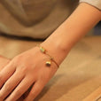 Pulsera loto de turquesa en oro antiguo – imagen 5