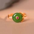 Anillo cuadrado de jade encantador – imagen 2