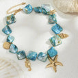 Collar boho con colgante de estrella de mar de piedra – imagen 3
