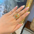 Anillo náutico radiante de turquesa y oro – imagen 3