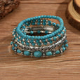 Set de pulseras bohemias de turquesa con cuentas – imagen 3