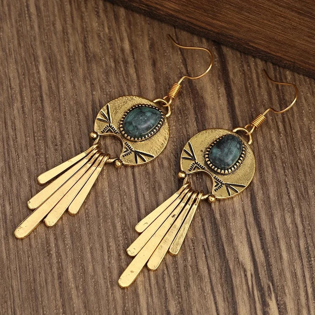 Pendientes largos bohemios retro – imagen 3