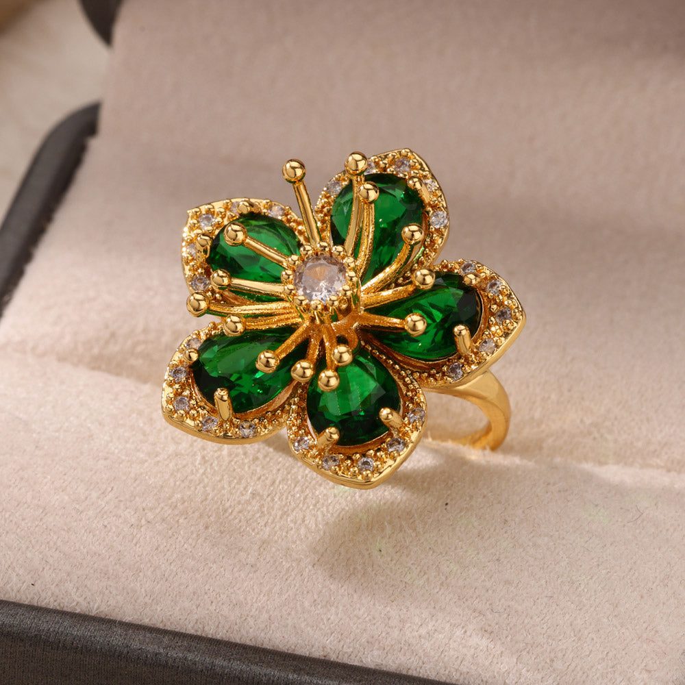 Anillo susurro de jardín esmeralda