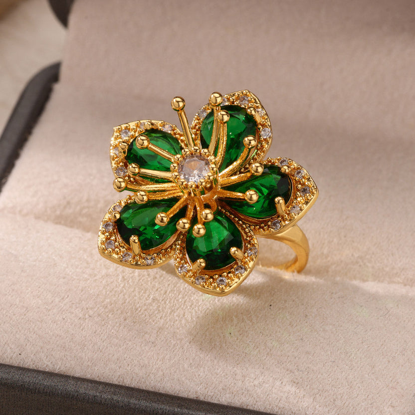 Anillo susurro de jardín esmeralda
