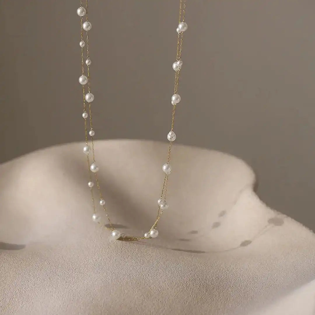 Gargantilla de cadena con perlas – imagen 3