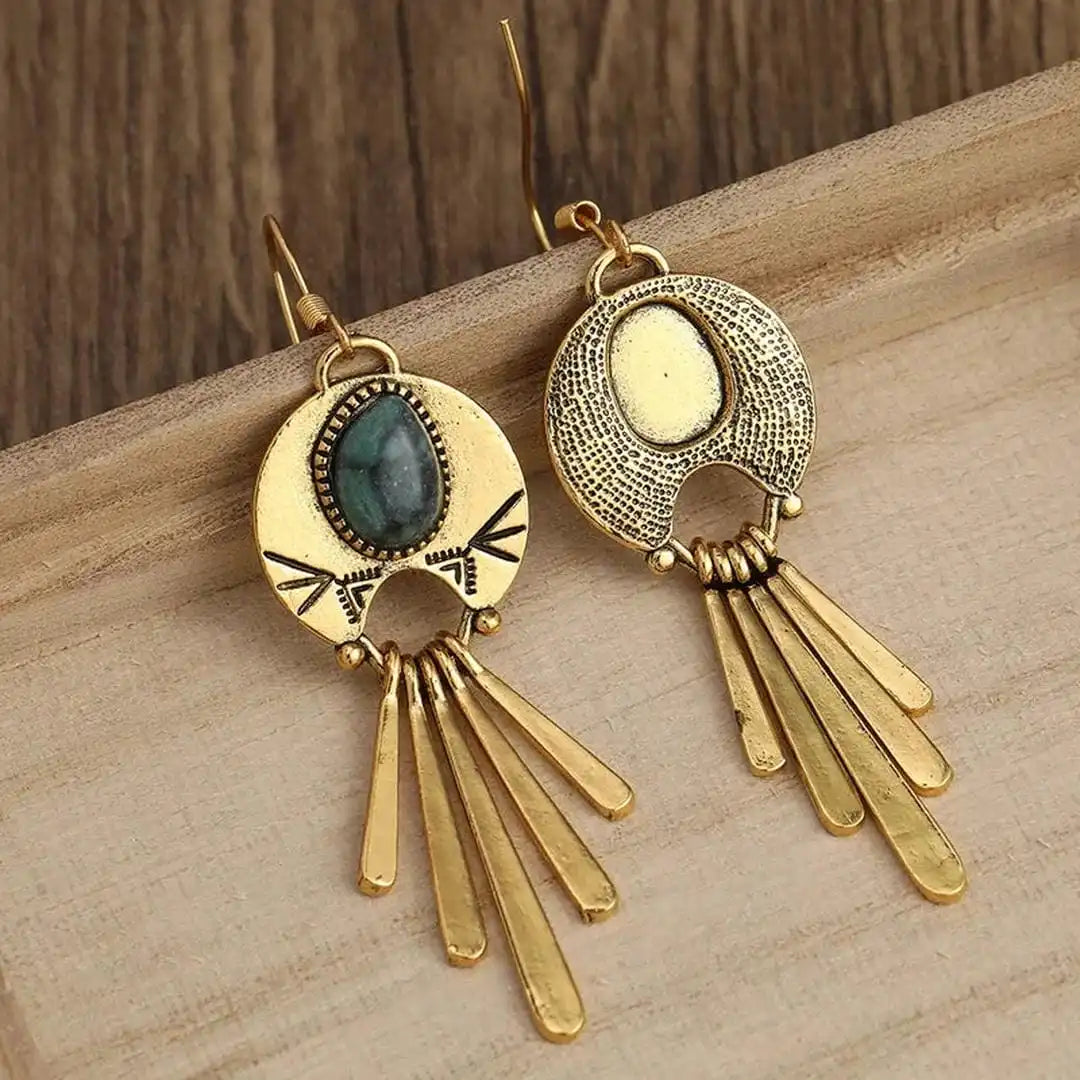 Pendientes largos bohemios retro – imagen 4