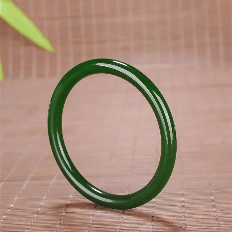 Pulsera redonda de jade verde – imagen 2