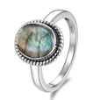 Anillo clásico ovalado de plata con cordón – imagen 3
