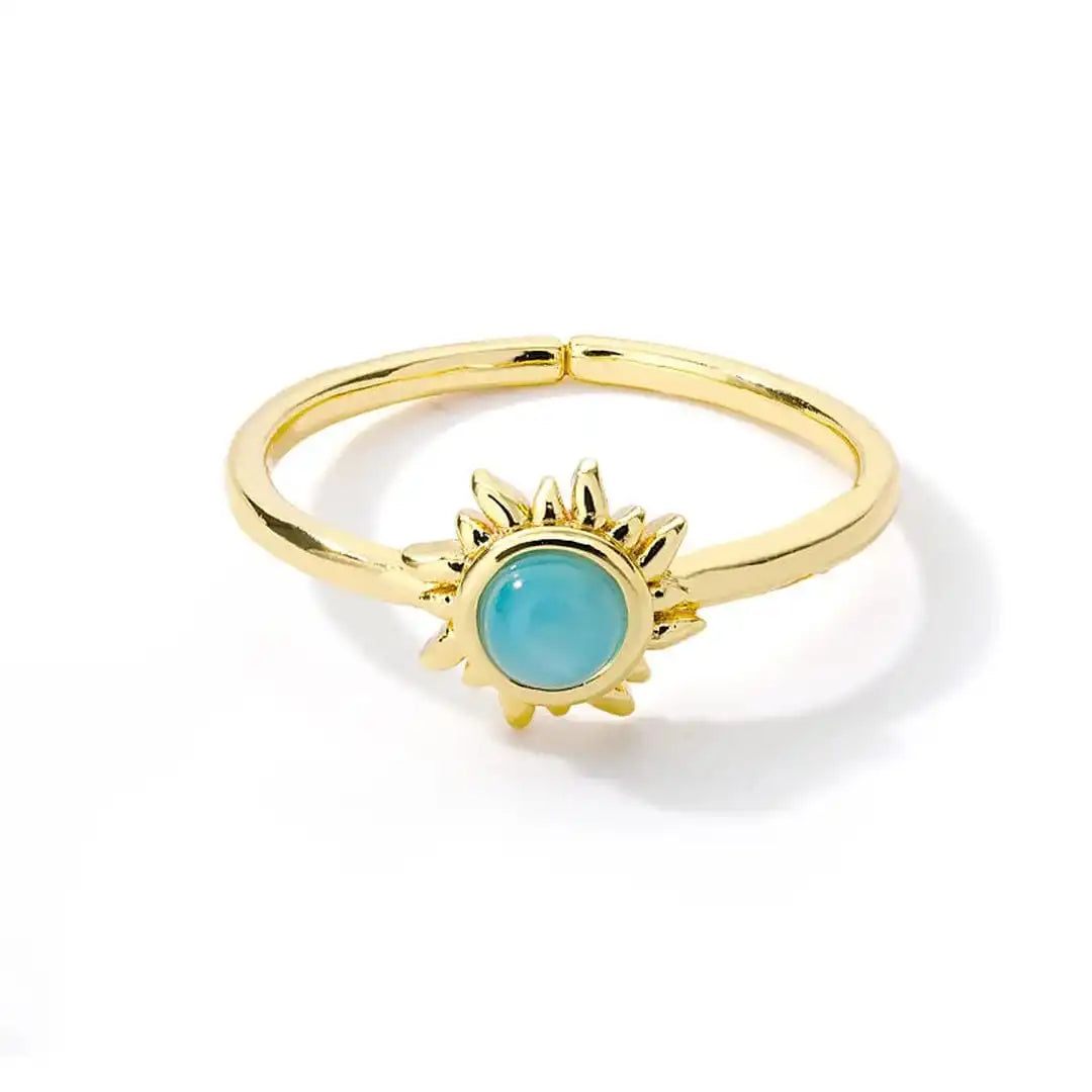 Anillos de ópalo con sol en oro y plata – imagen 5