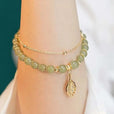 Exquisita pulsera de oro con jade verde – imagen 2