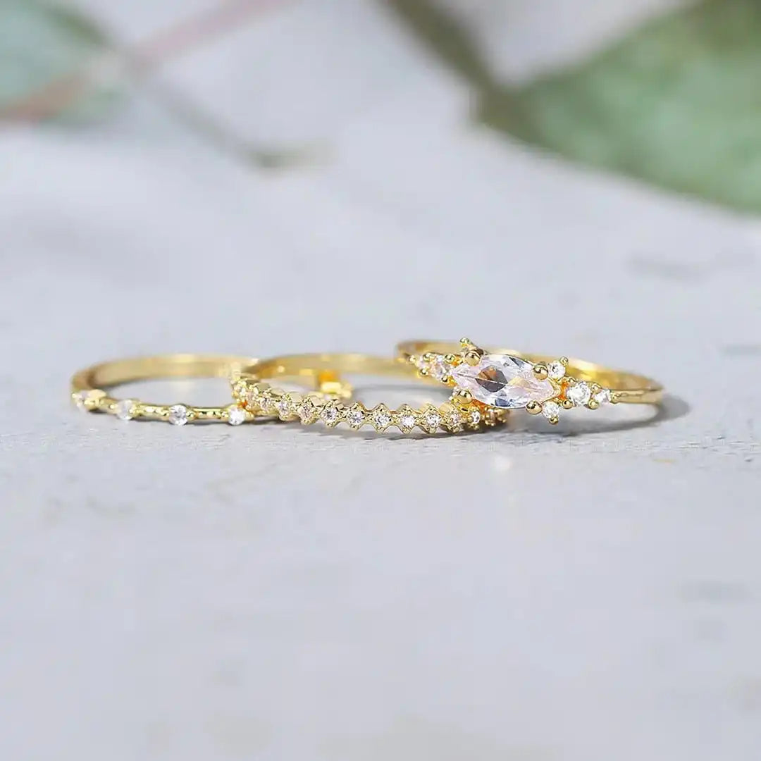 Set de anillos dorados Mila – imagen 3