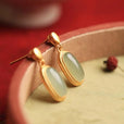 Pendientes retro de jade Hetian – imagen 3