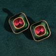 Pendientes de cristal cuadrados Duo – imagen 2