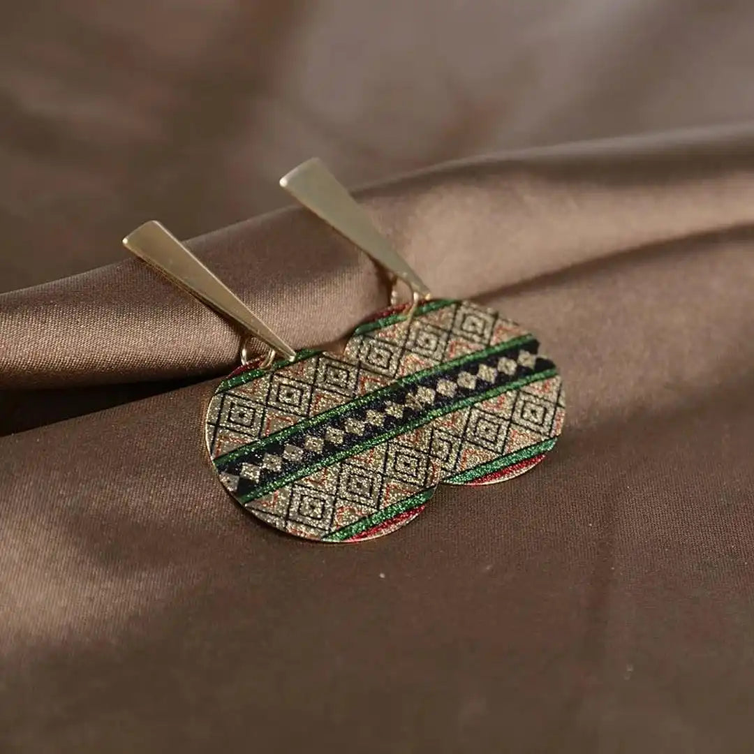 Pendientes bohemios pintados con strass – imagen 6
