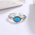 Anillo ajustable de plata con turquesa Feather – imagen 3