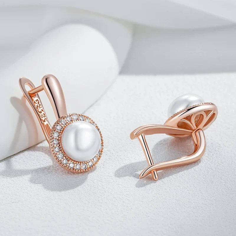 Anillo elegante de perla con gota en oro rosa – imagen 2