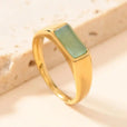 Anillos de oro elegantes con piedra preciosa rectangular – imagen 2