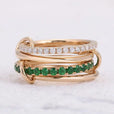 Anillo apilable de oro rosa con cristales brillantes – imagen 2