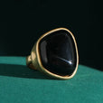 Anillo dorado irregular de perla lisa – imagen 2