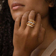 Elegante anillo de cristales apilados – imagen 2