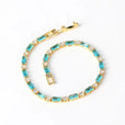 Pulsera de circonita dorada con turquesa – imagen 2