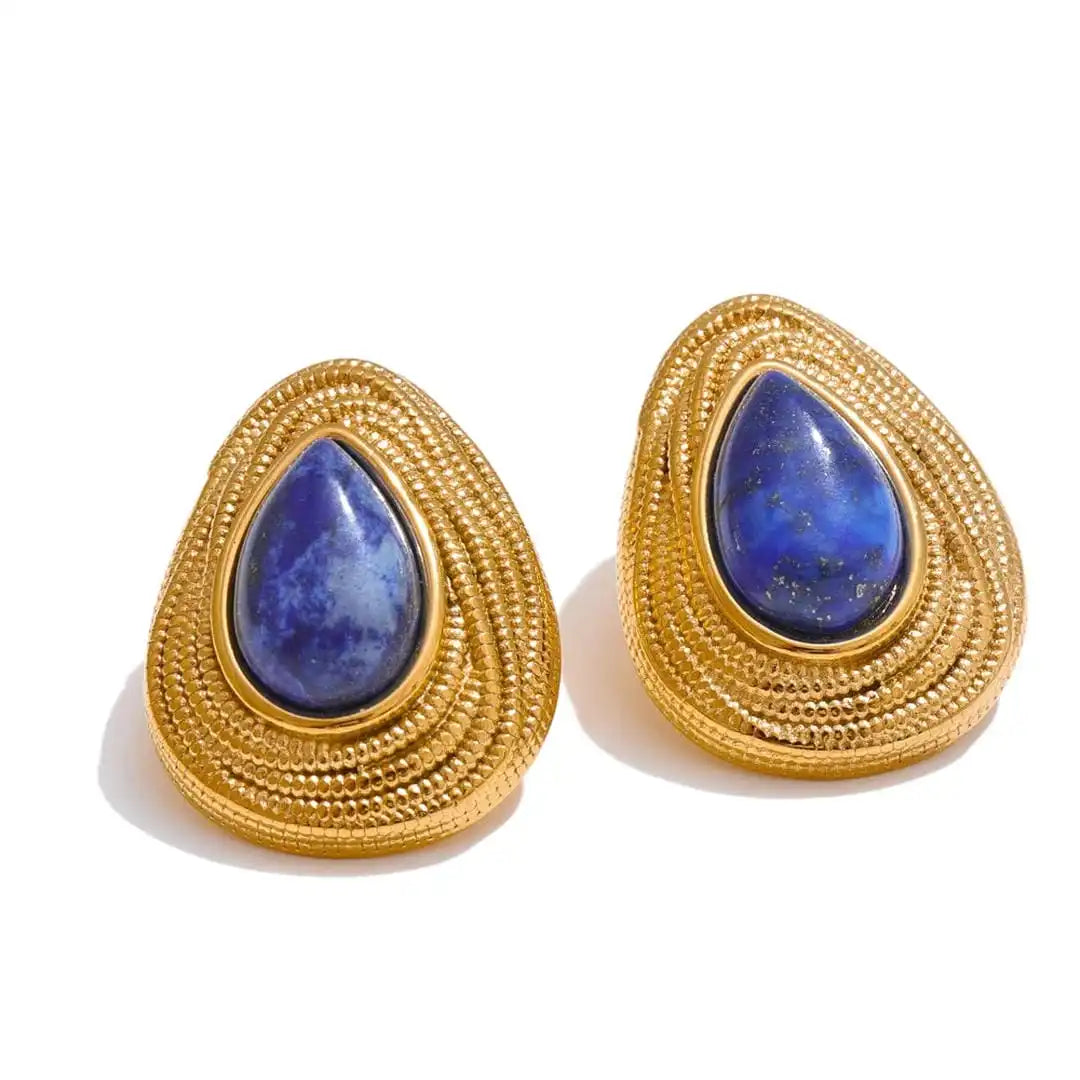 Pendientes vintage de oro en forma de lágrima