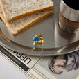 Anillo ajustable de oro con turquesa en forma de lágrima – imagen 3