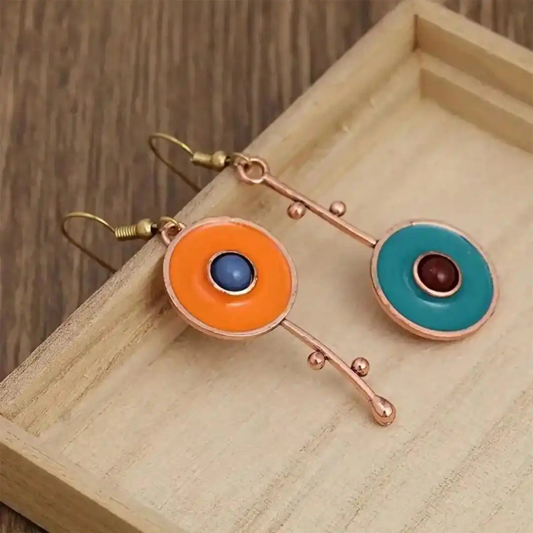 Pendientes de piedra en color bronce antiguo – imagen 3