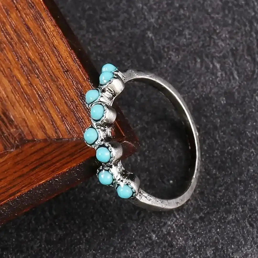 Anillo de turquesa atemporal con cuentas – imagen 4