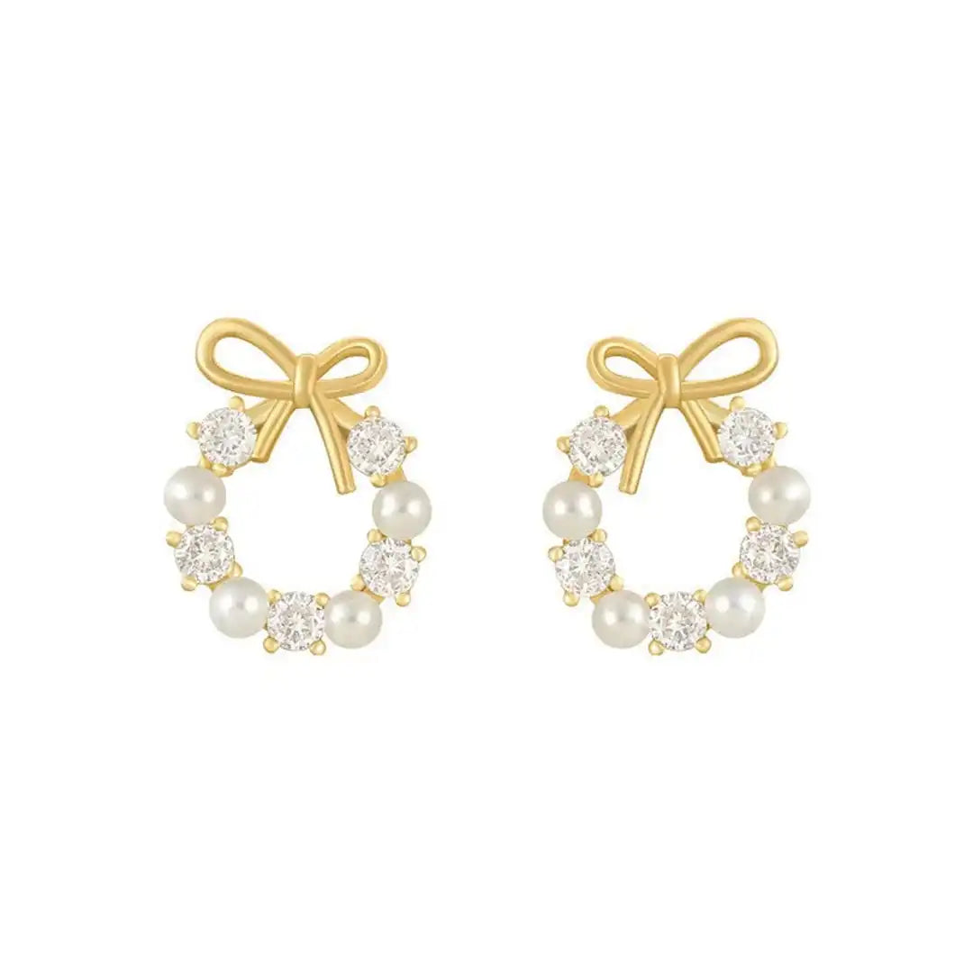 Pendientes de lazo y perla circular – imagen 4