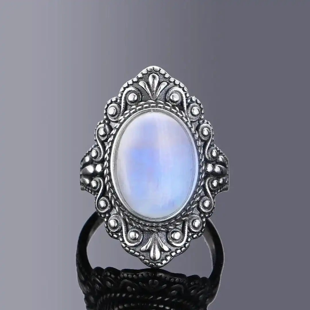 Anillo vintage de plata ornamentado ovalado – imagen 4