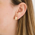 Pendientes geométricos cuadrados dorados – imagen 4
