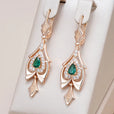 Pendientes de cristal esmeralda brillante