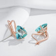 Pendientes largos prestigiosos de circonita triangular – imagen 2