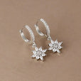 Pendientes colgantes clásicos de copo de nieve de cristal – imagen 3