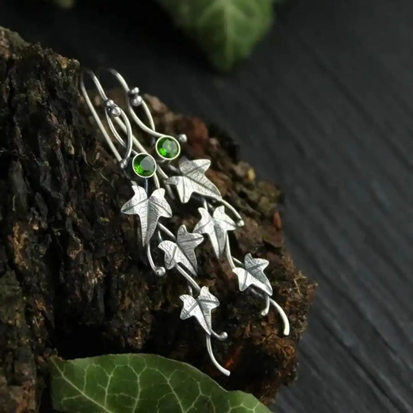 Pendientes de gota con hiedra