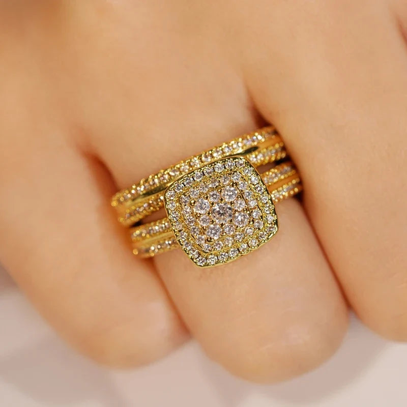 Anillo de circonita incrustada deslumbrante – imagen 2