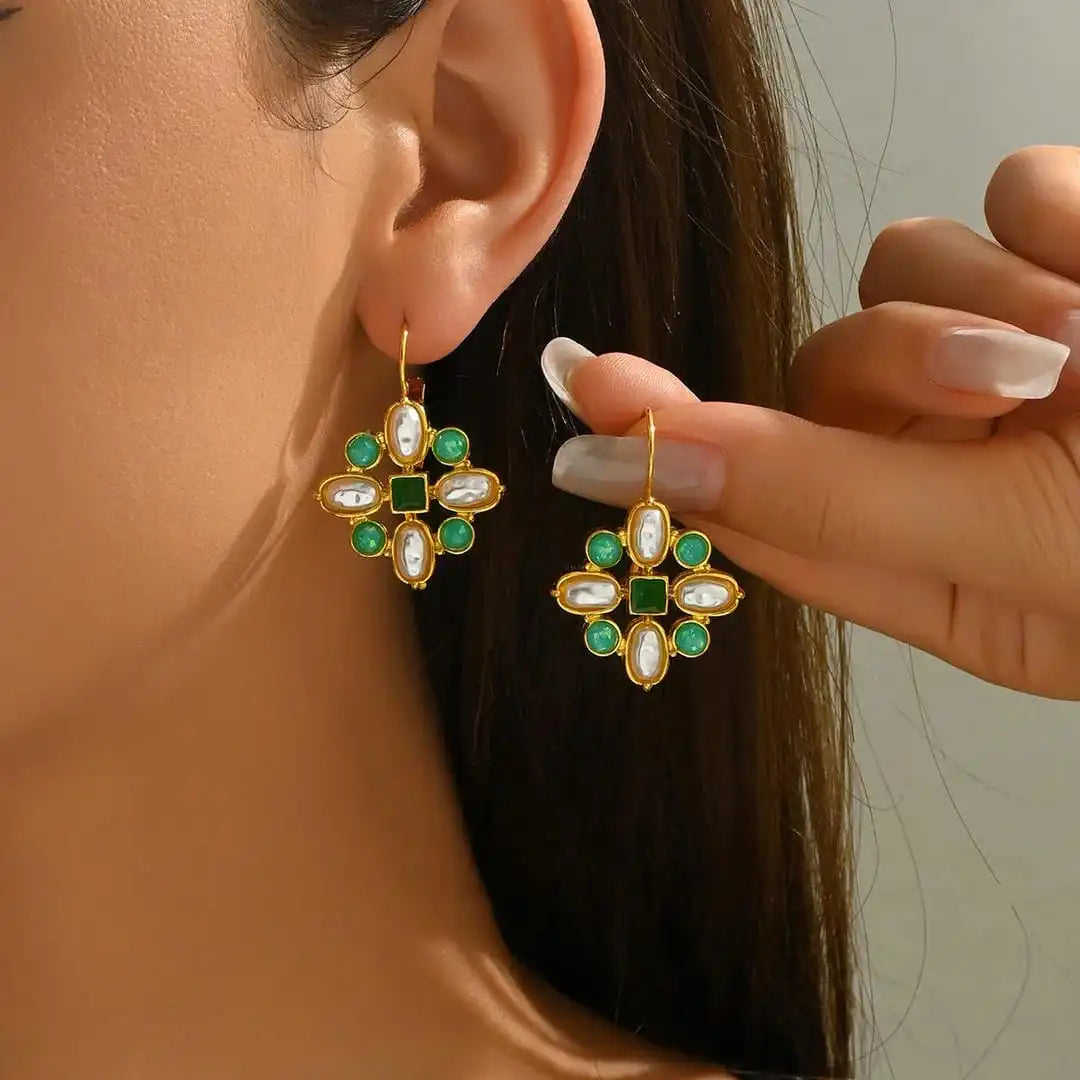 Pendiente creativo de estilo étnico con turquesa – imagen 3