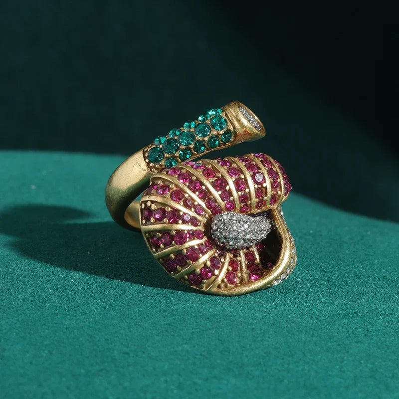Anillo abstracto de flor de cristal – imagen 2