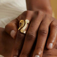 Anillo exquisito de oro con cuentas – imagen 2