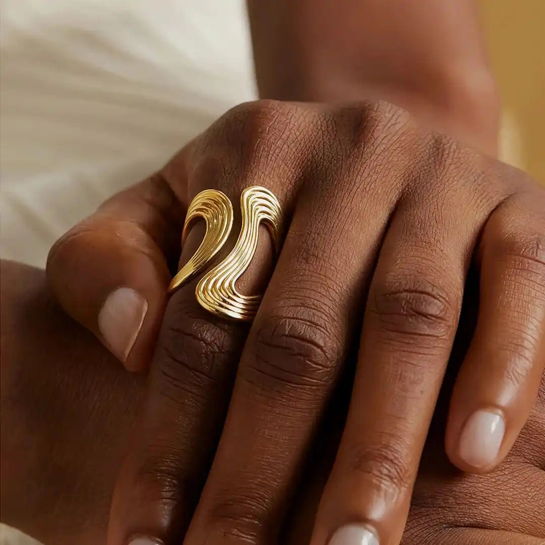 Anillo exquisito de oro con cuentas – imagen 2
