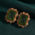 Pendientes rectangulares con colgante de perla de estilo prestigioso – imagen 2